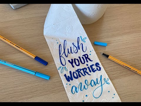 Funny toilet paper lettering with STABILO point 88 and STABILO Pen 68 by @hellohoney_nbg (Instagram)