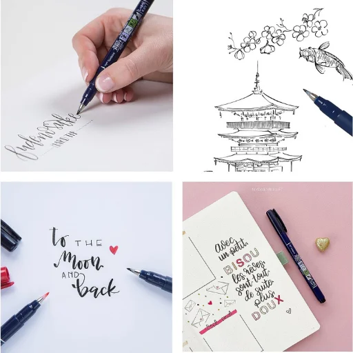 Tipos de trabajos con Tombow Fudenosuke WS-BHS-2P