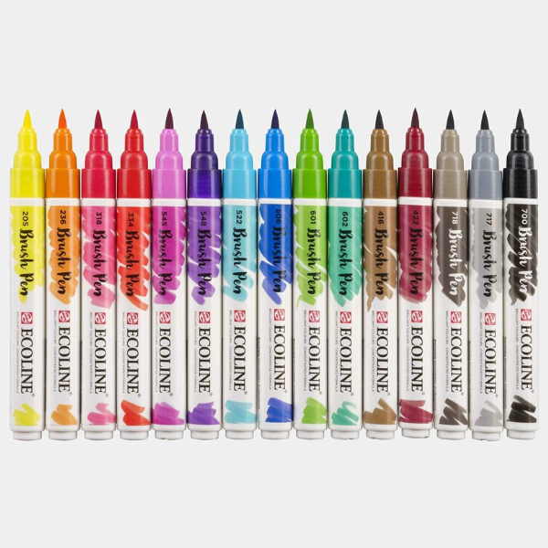 Puntas de pincel en los rotuladores Ecoline Brush Pen