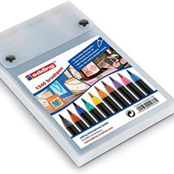 Estuche de rotuladores Edding punta pincel 1340 brush pen con 10 colores