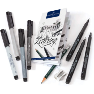 Elementos del Set lettering Faber-Castell en portada